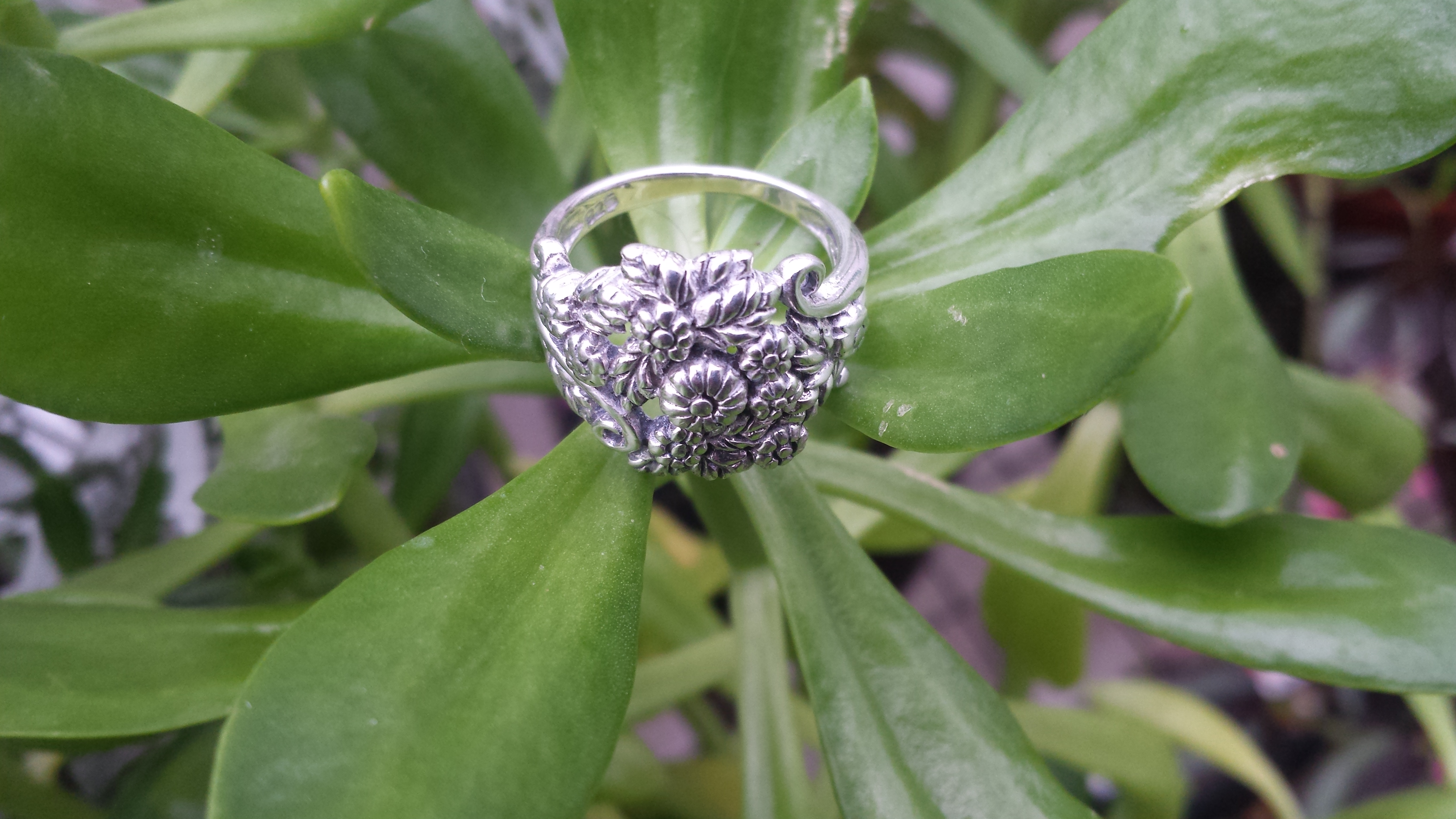 SUMPTUOUS FLOWERS RING IN 925 STERLING SILVER. 5G
